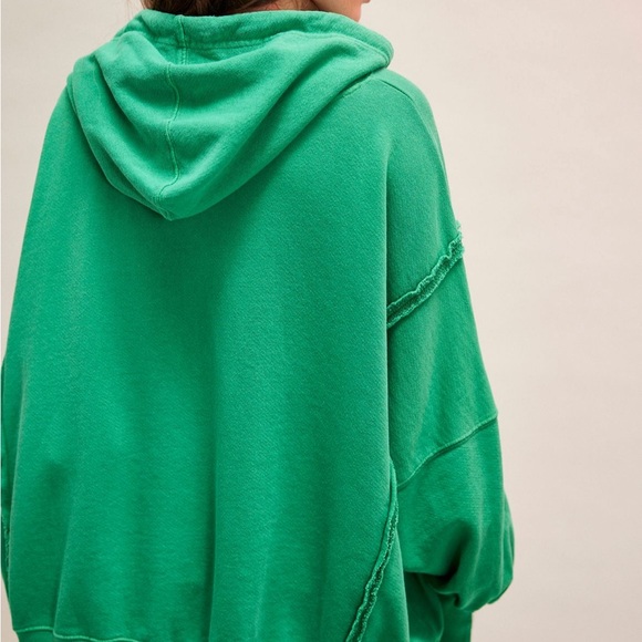 FREE PEOPLE CAMDEN HOODIE PULLOVER JOLLY RANCHER GREEN - Picture 2 of 4